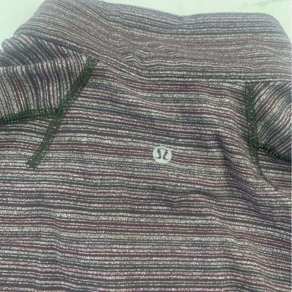 Lululemon Half Zip Surge Warm Pullover Sweatshirt Men Medium ? Red Brown Striped - Picture 3 of 7